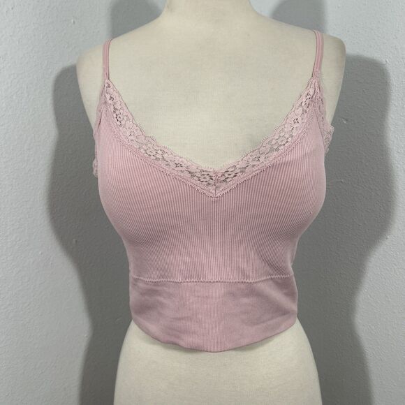 NoBo Crop Top Womens‎ M Pink Lace Festival Sexy 2000 Y2K - Picture 1 of 7